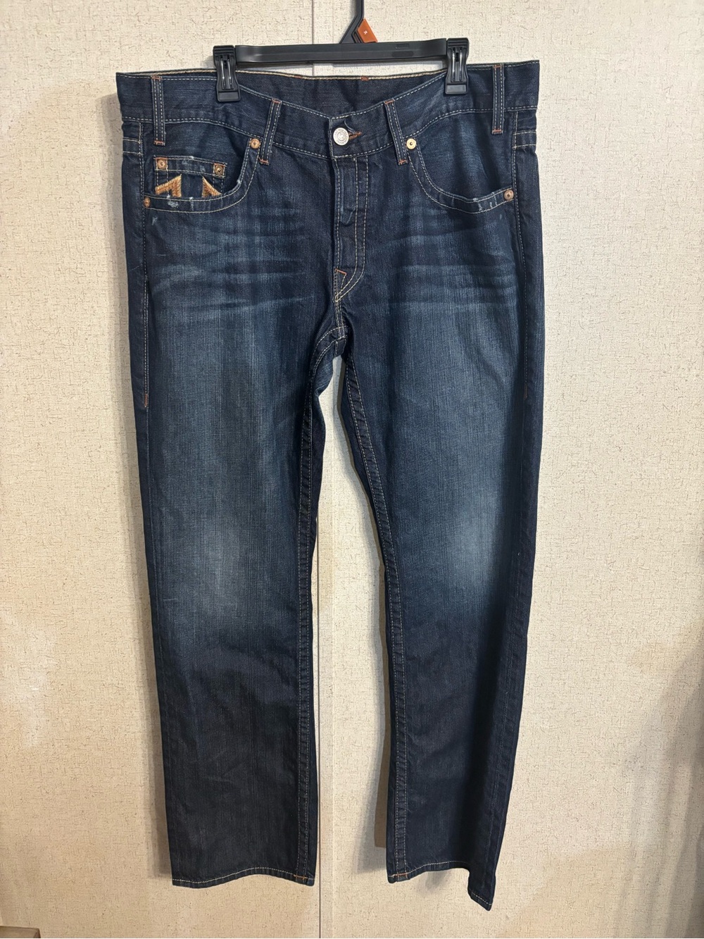 True Religion Dark Indigo Straight Leg Jeans men 38